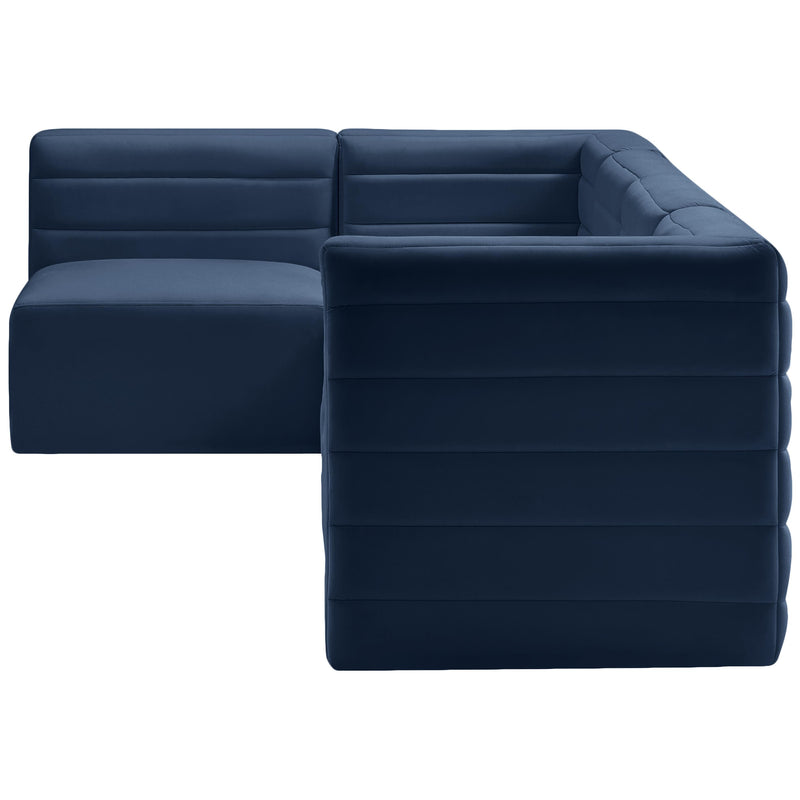 Meridian Quincy Navy Velvet Modular Sectional IMAGE 6