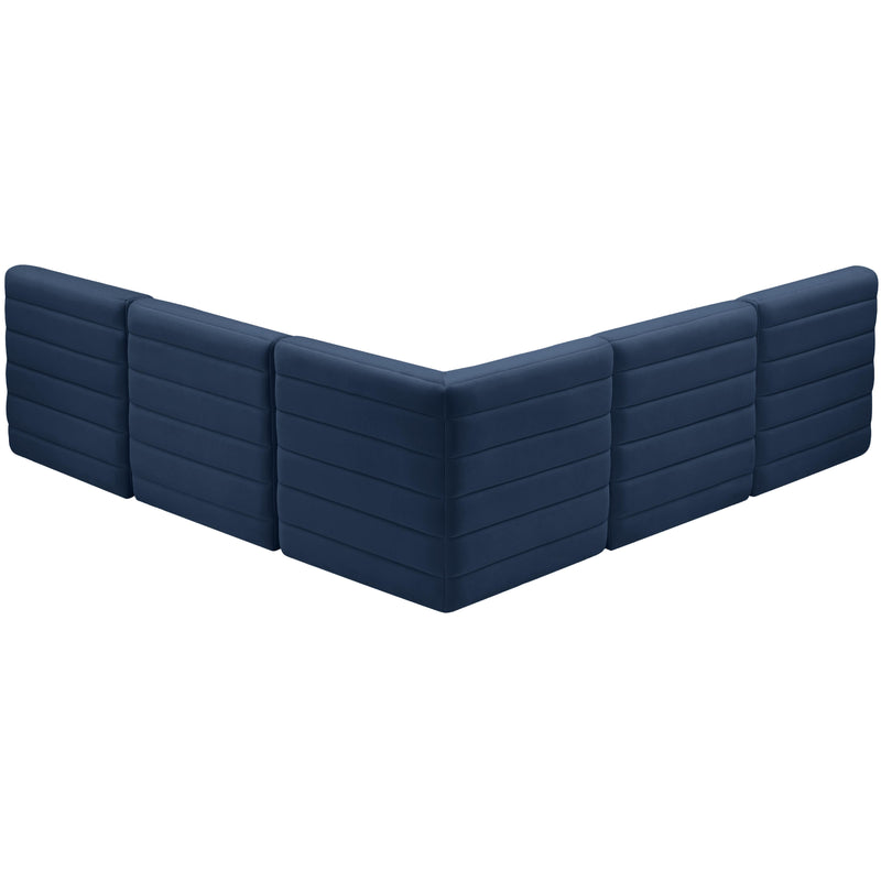 Meridian Quincy Navy Velvet Modular Sectional IMAGE 3
