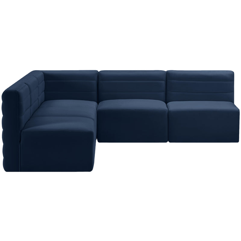 Meridian Quincy Navy Velvet Modular Sectional IMAGE 4