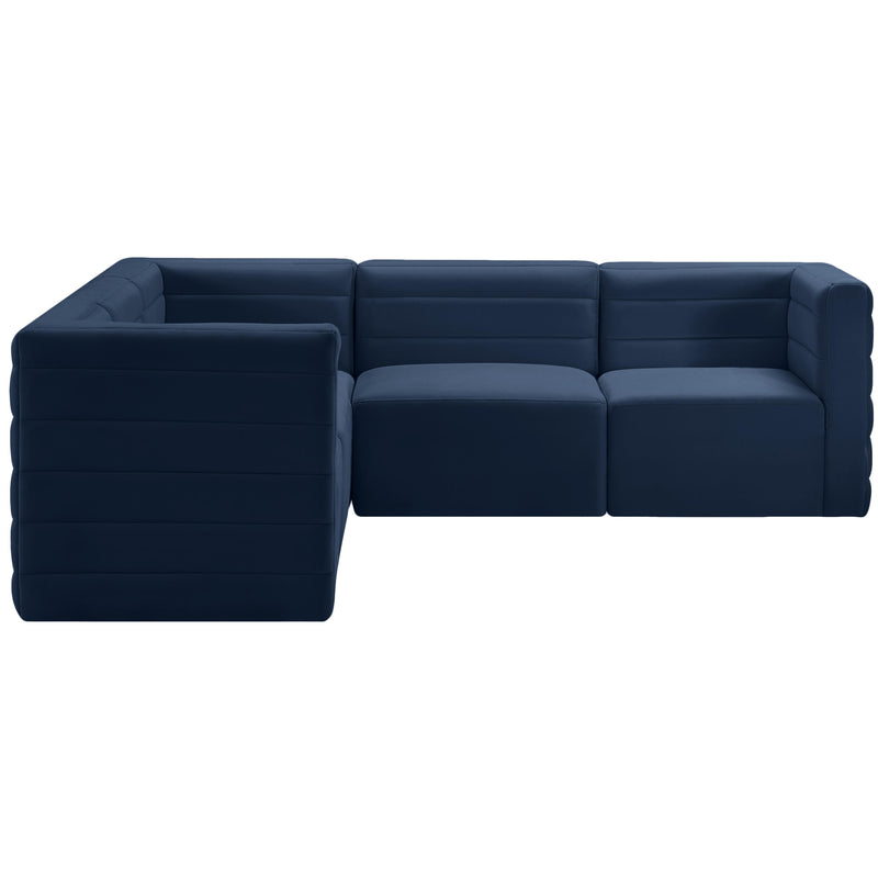 Meridian Quincy Navy Velvet Modular Sectional IMAGE 4