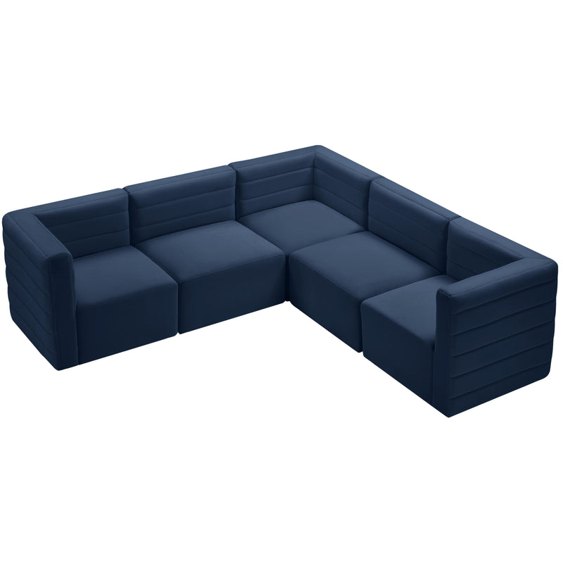 Meridian Quincy Navy Velvet Modular Sectional IMAGE 5