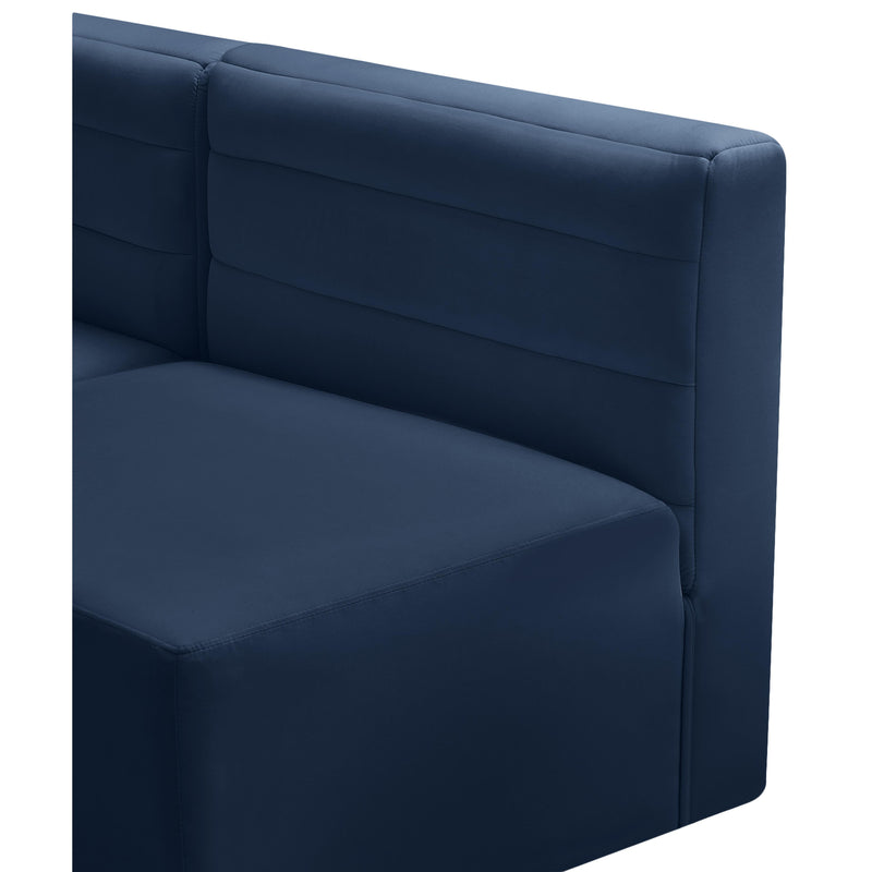 Meridian Quincy Navy Velvet Modular Sectional IMAGE 6