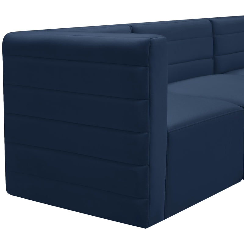 Meridian Quincy Navy Velvet Modular Sectional IMAGE 7