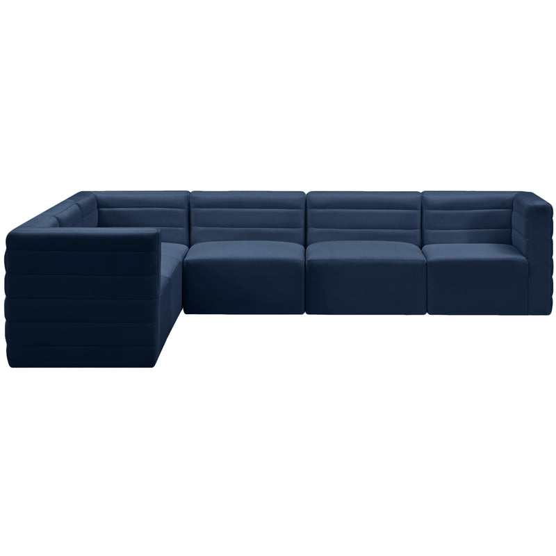 Meridian Quincy Navy Velvet Modular Sectional IMAGE 3