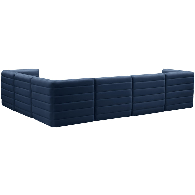 Meridian Quincy Navy Velvet Modular Sectional IMAGE 4