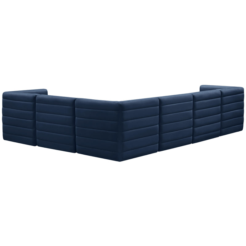 Meridian Quincy Navy Velvet Modular Sectional IMAGE 5