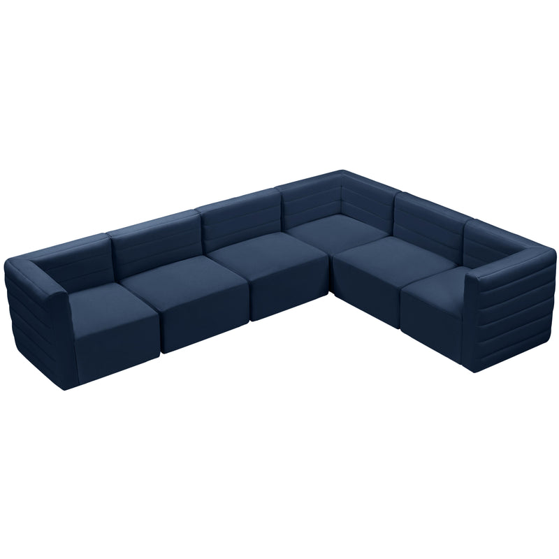 Meridian Quincy Navy Velvet Modular Sectional IMAGE 6