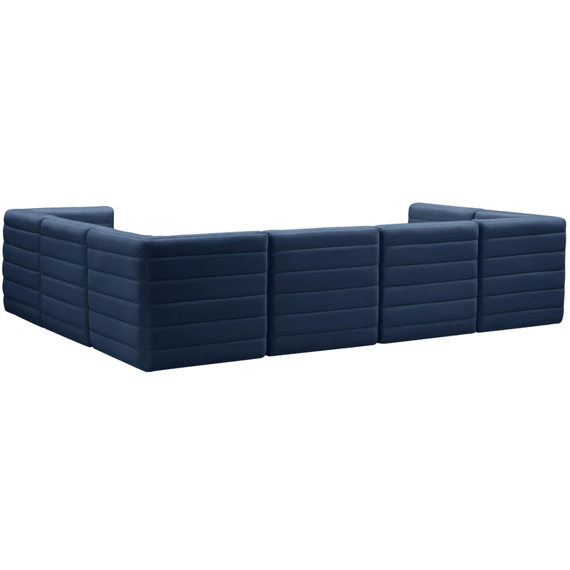 Meridian Quincy Navy Velvet Modular Sectional IMAGE 3