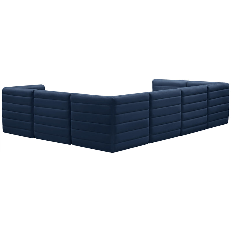 Meridian Quincy Navy Velvet Modular Sectional IMAGE 4
