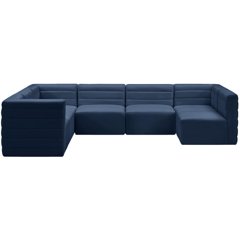 Meridian Quincy Navy Velvet Modular Sectional IMAGE 5