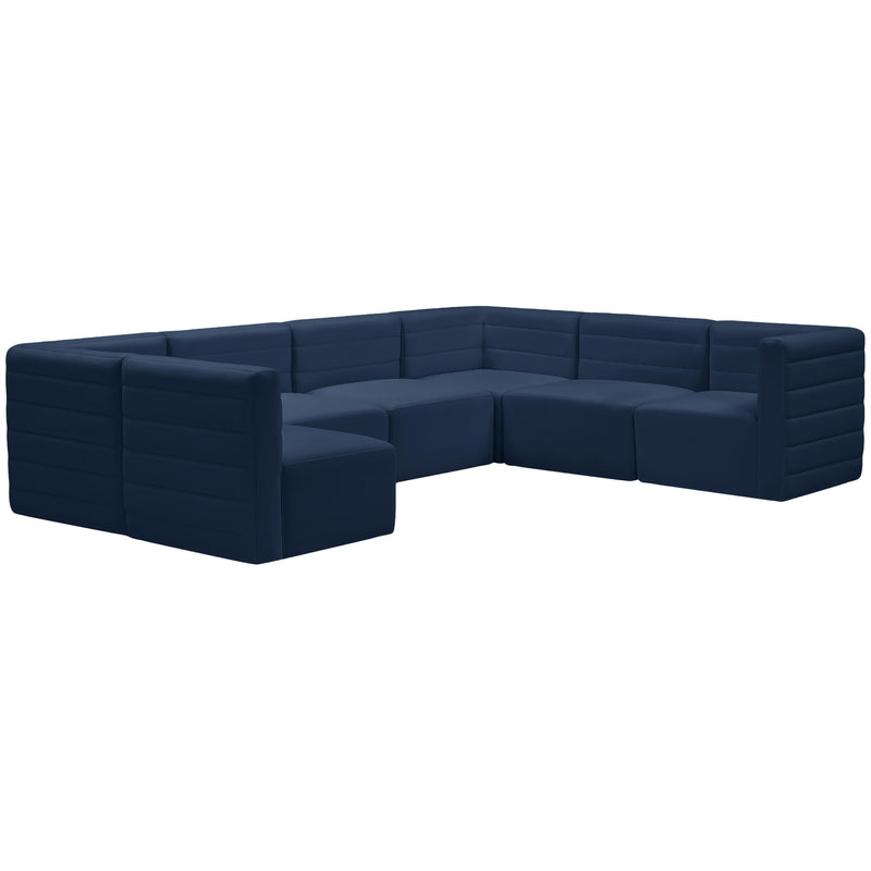 Meridian Quincy Navy Velvet Modular Sectional IMAGE 6