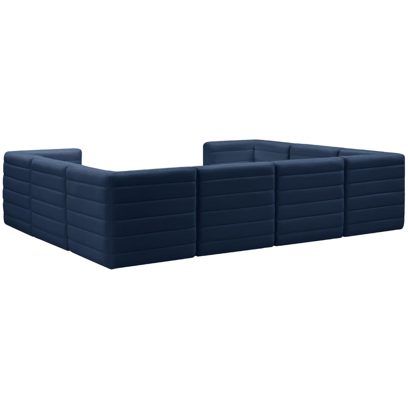 Meridian Quincy Navy Velvet Modular Sectional IMAGE 3
