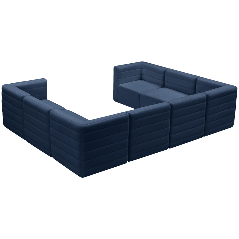 Meridian Quincy Navy Velvet Modular Sectional IMAGE 4