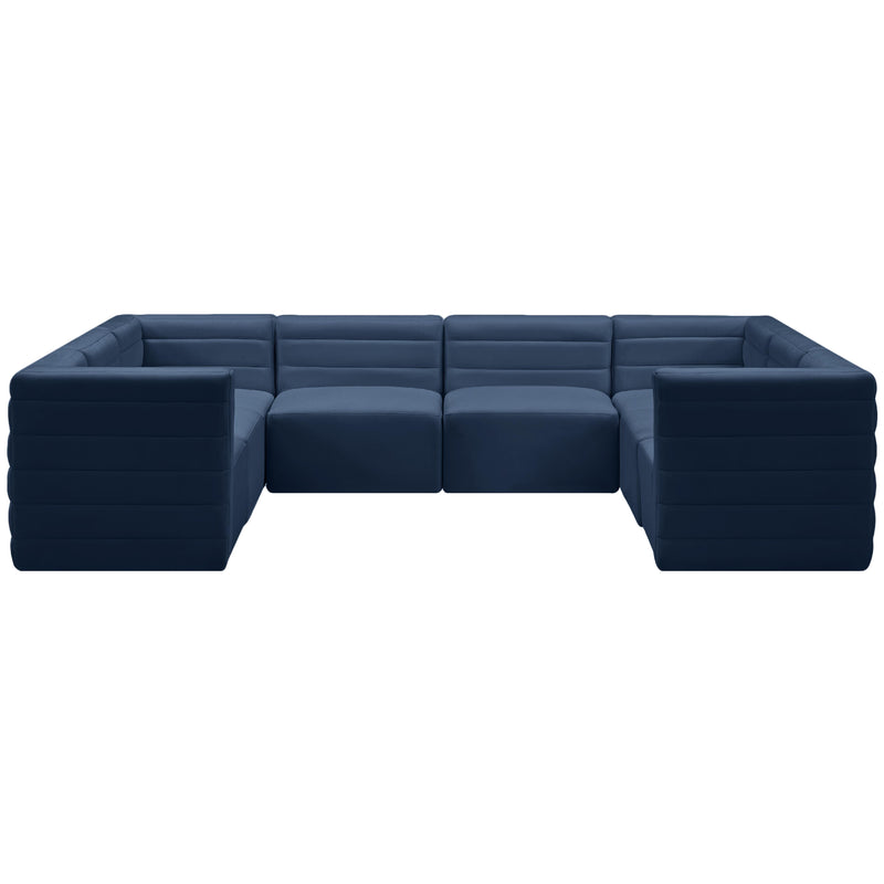 Meridian Quincy Navy Velvet Modular Sectional IMAGE 5