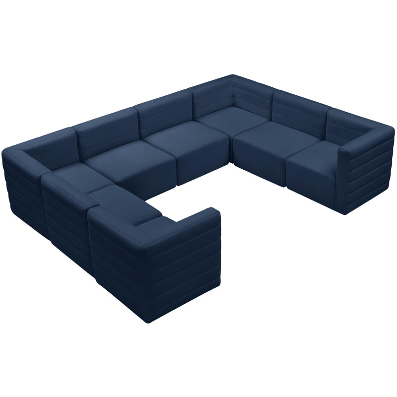 Meridian Quincy Navy Velvet Modular Sectional IMAGE 6