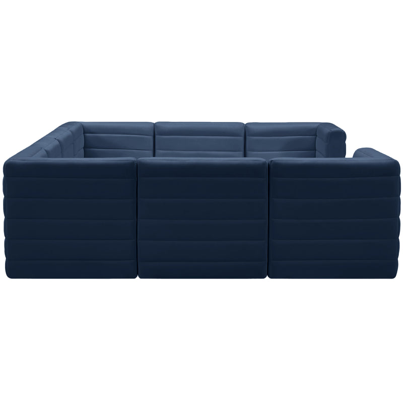 Meridian Quincy Navy Velvet Modular Sectional IMAGE 7
