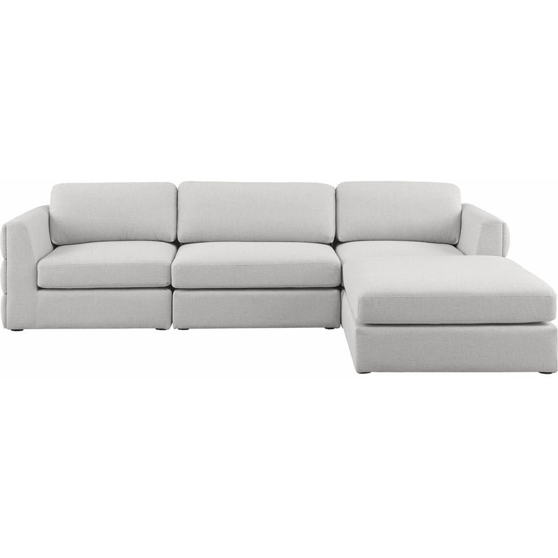 Meridian Beckham Beige Durable Linen Textured Fabric Modular Sectional IMAGE 10