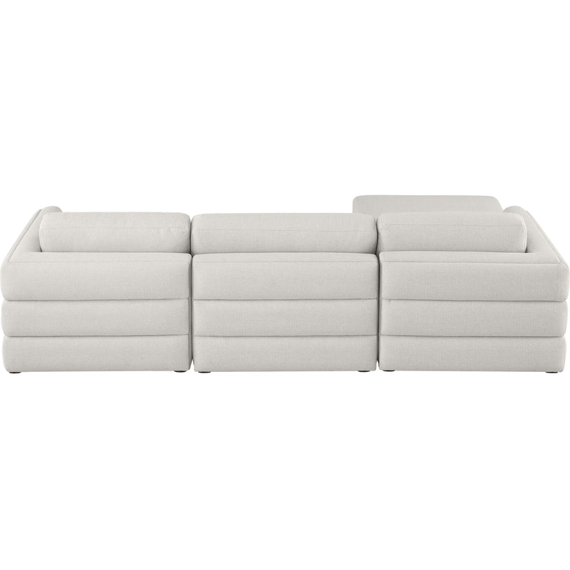 Meridian Beckham Beige Durable Linen Textured Fabric Modular Sectional IMAGE 5