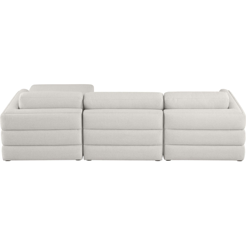 Meridian Beckham Beige Durable Linen Textured Fabric Modular Sectional IMAGE 6