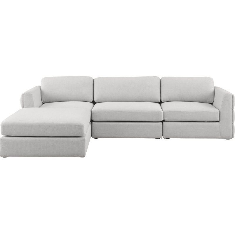 Meridian Beckham Beige Durable Linen Textured Fabric Modular Sectional IMAGE 9