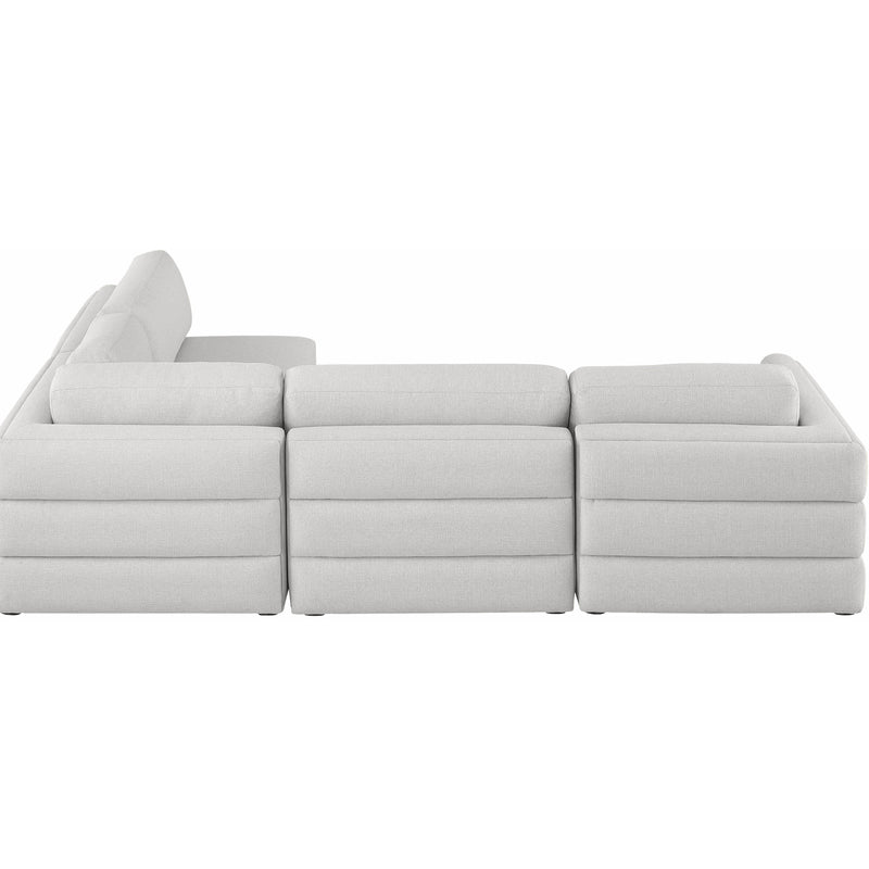 Meridian Beckham Beige Durable Linen Textured Fabric Modular Sectional IMAGE 5