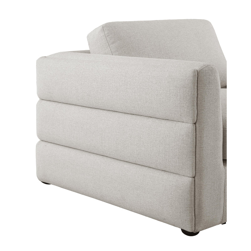 Meridian Beckham Beige Durable Linen Textured Fabric Modular Sectional IMAGE 6