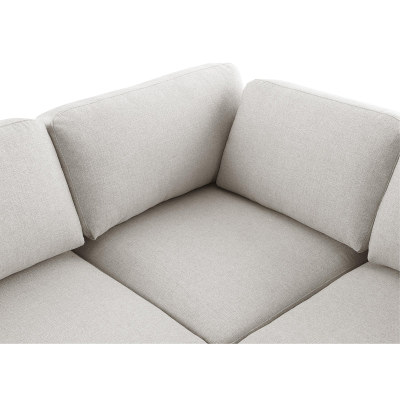 Meridian Beckham Beige Durable Linen Textured Fabric Modular Sectional IMAGE 7