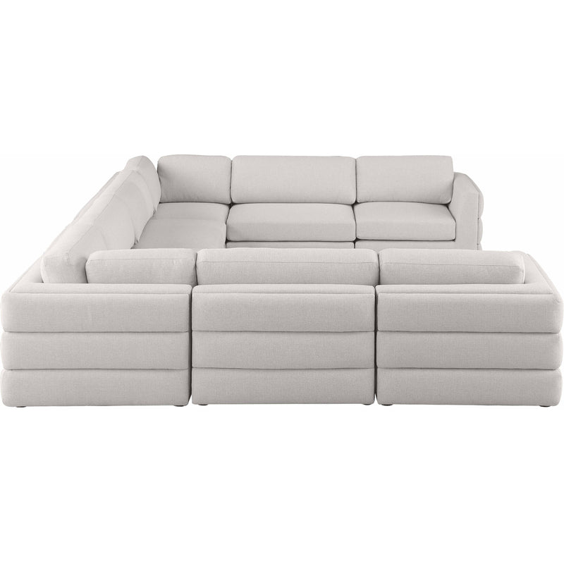 Meridian Beckham Beige Durable Linen Textured Fabric Modular Sectional IMAGE 4