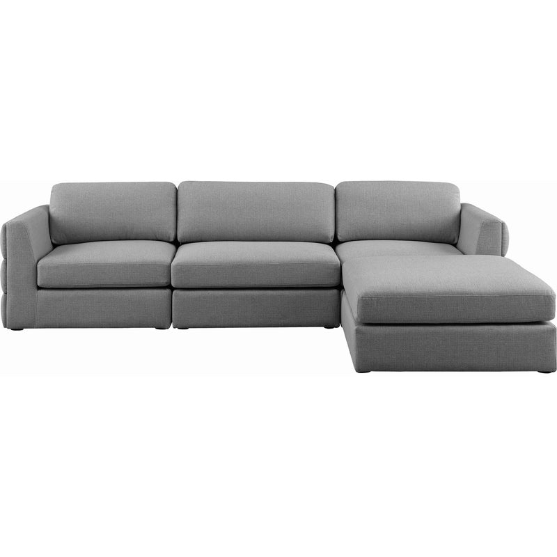 Meridian Beckham Grey Durable Linen Textured Fabric Modular Sectional IMAGE 10