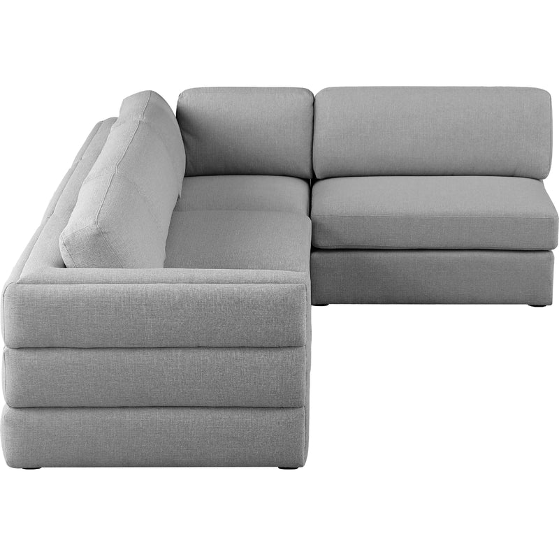Meridian Beckham Grey Durable Linen Textured Fabric Modular Sectional IMAGE 8
