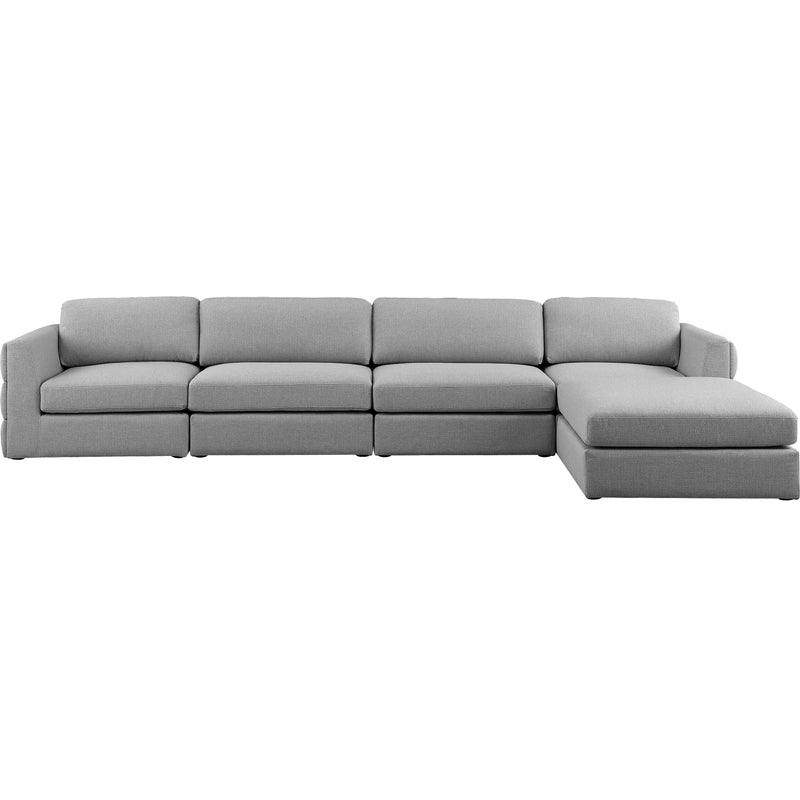 Meridian Beckham Grey Durable Linen Textured Fabric Modular Sectional IMAGE 10
