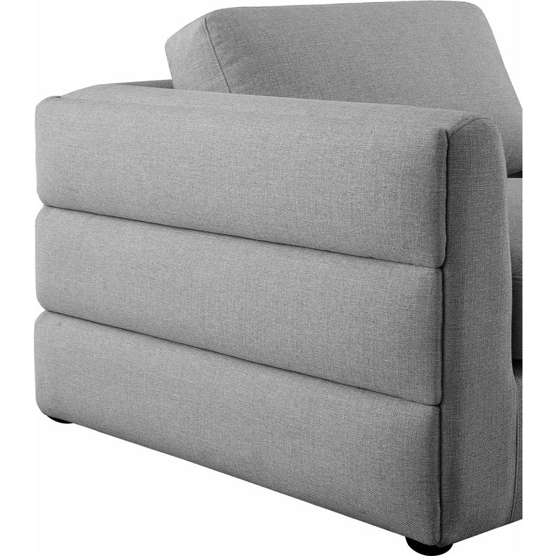 Meridian Beckham Grey Durable Linen Textured Fabric Modular Sectional IMAGE 11