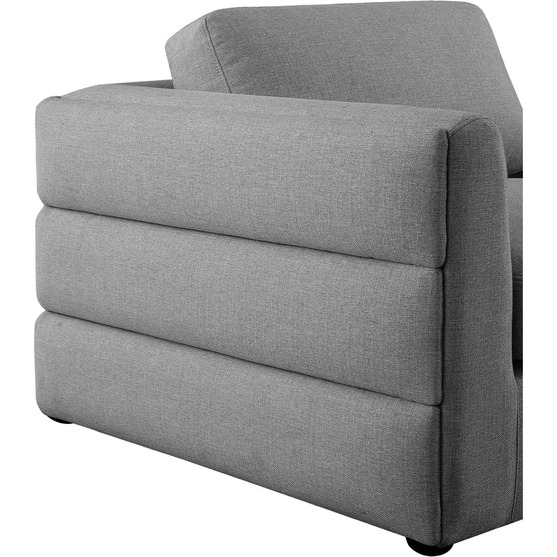 Meridian Beckham Grey Durable Linen Textured Fabric Modular Sectional IMAGE 6
