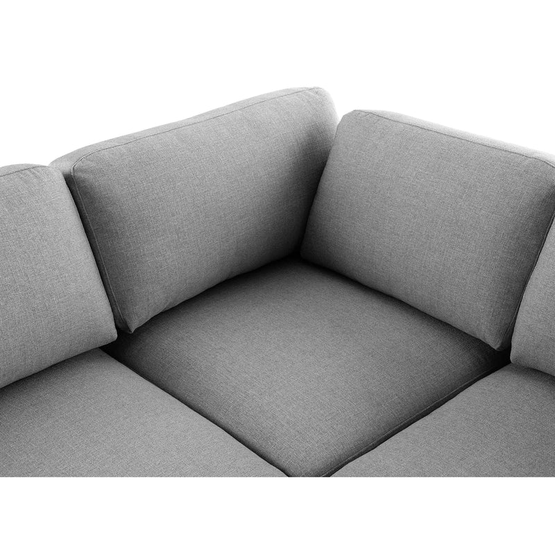 Meridian Beckham Grey Durable Linen Textured Fabric Modular Sectional IMAGE 7
