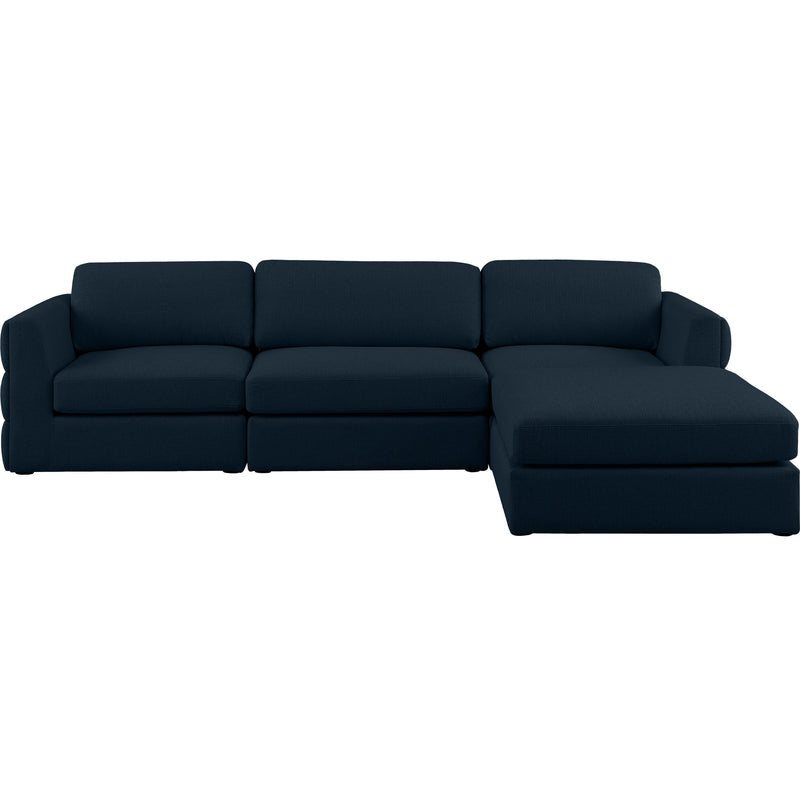 Meridian Beckham Navy Durable Linen Textured Fabric Modular Sectional IMAGE 10