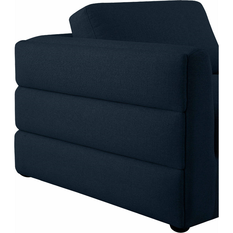 Meridian Beckham Navy Durable Linen Textured Fabric Modular Sectional IMAGE 6
