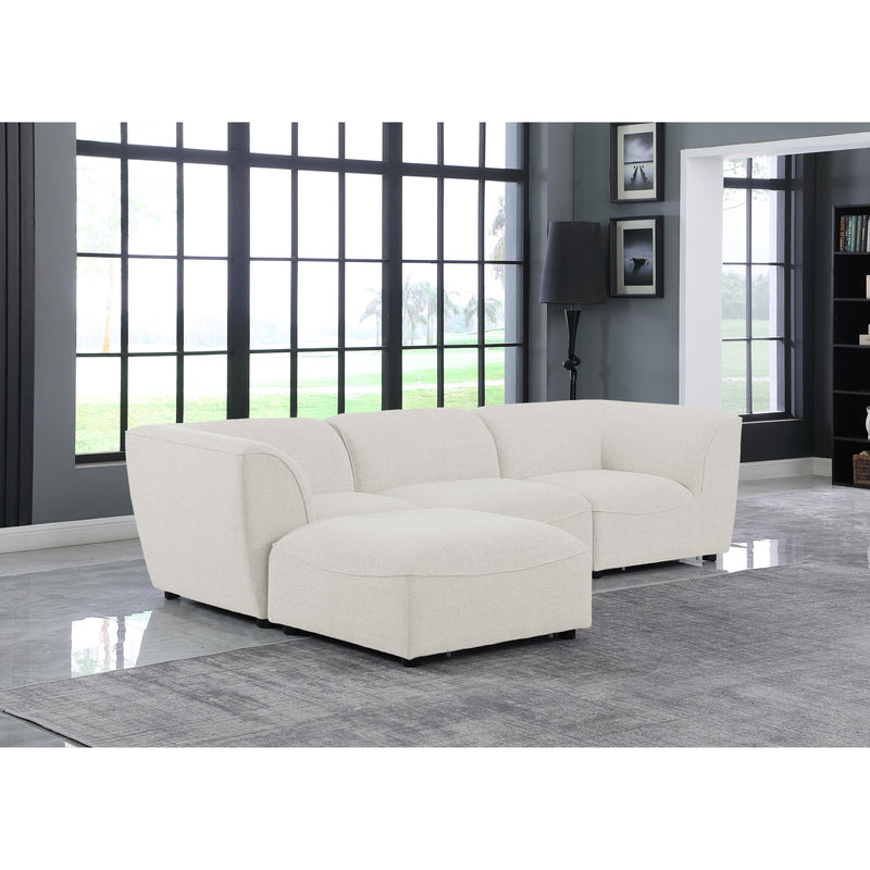 Meridian Miramar Cream Durable Linen Textured Modular Sectional IMAGE 3