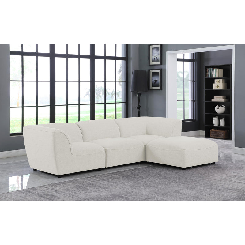 Meridian Miramar Cream Durable Linen Textured Modular Sectional IMAGE 4