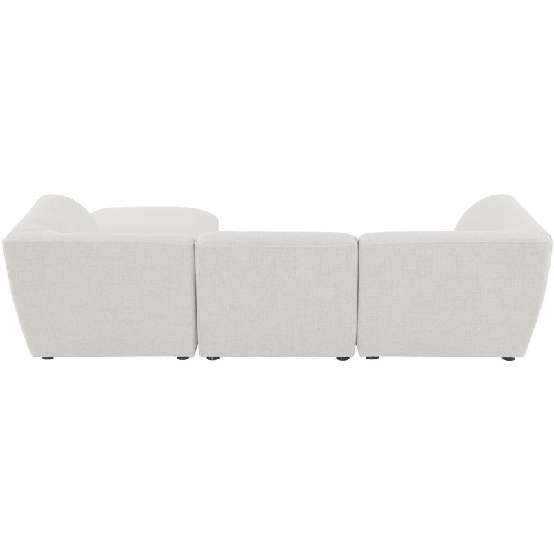 Meridian Miramar Cream Durable Linen Textured Modular Sectional IMAGE 5