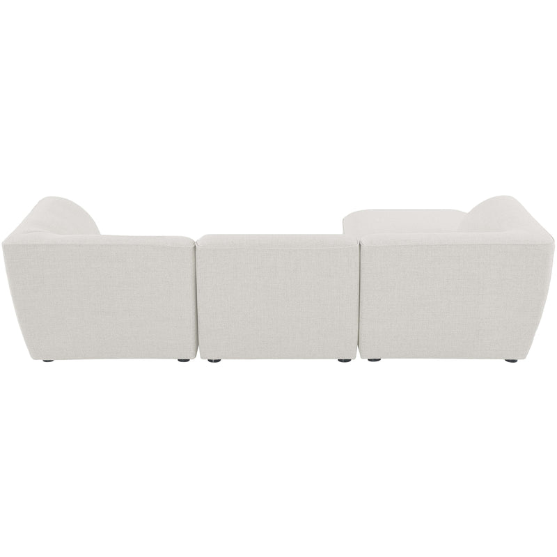 Meridian Miramar Cream Durable Linen Textured Modular Sectional IMAGE 6