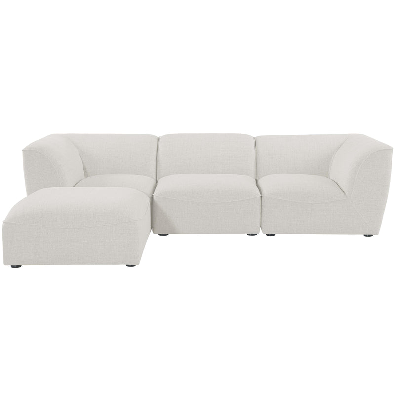 Meridian Miramar Cream Durable Linen Textured Modular Sectional IMAGE 7