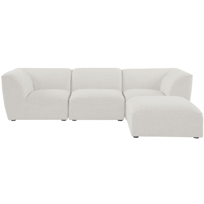 Meridian Miramar Cream Durable Linen Textured Modular Sectional IMAGE 8