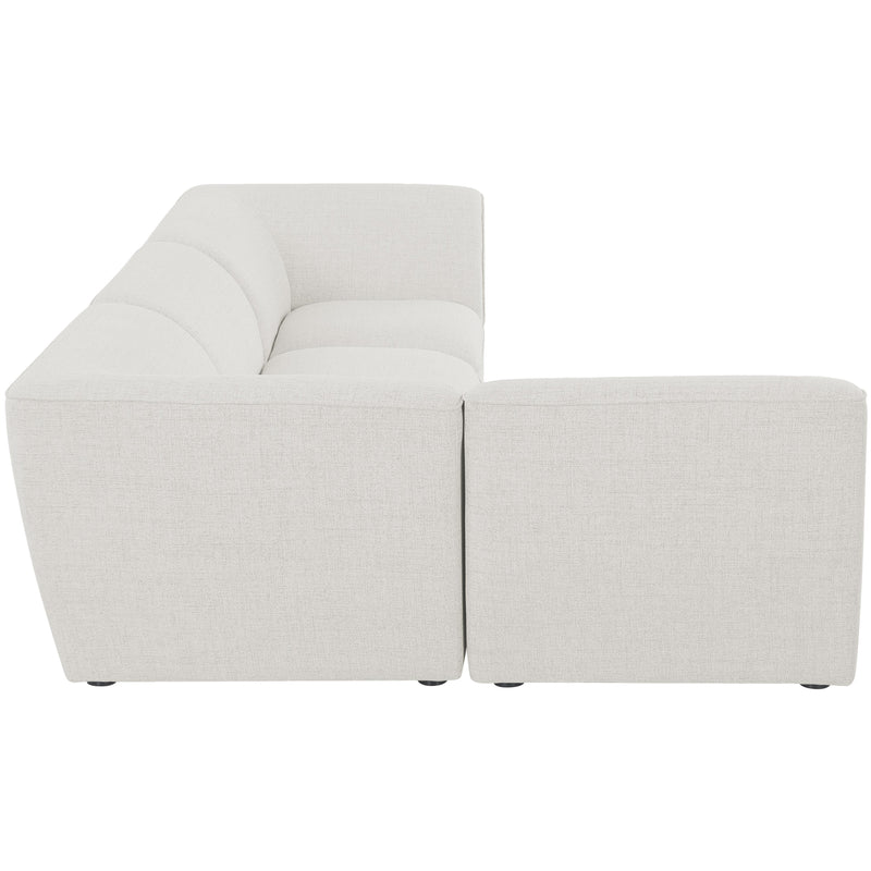 Meridian Miramar Cream Durable Linen Textured Modular Sectional IMAGE 10