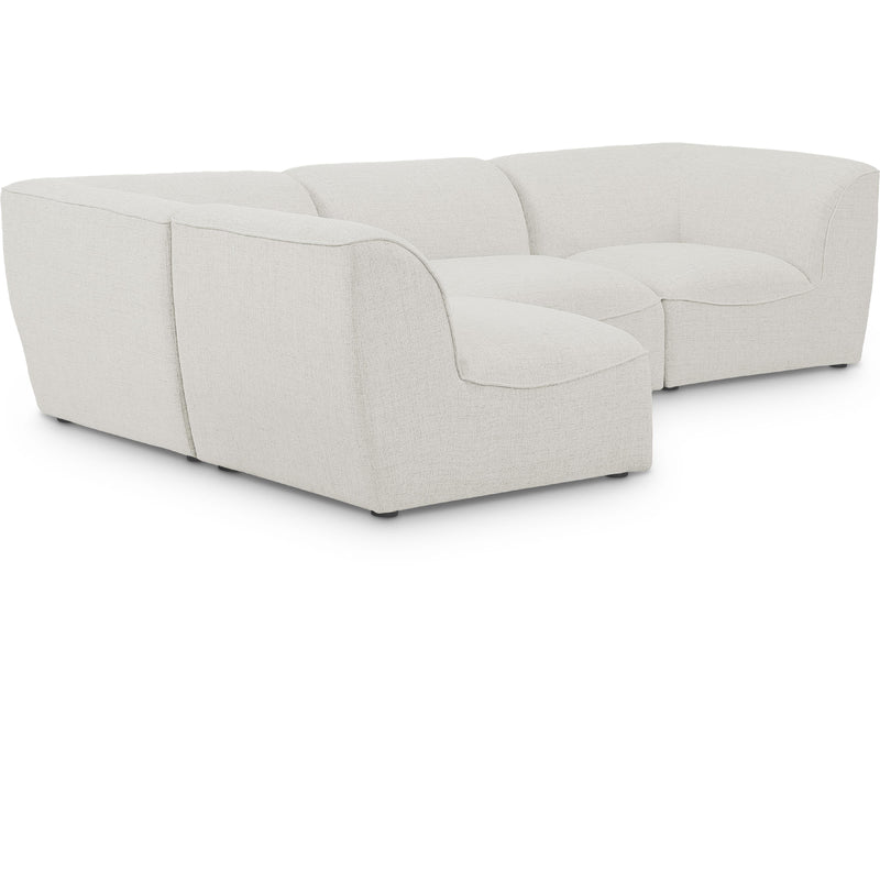 Meridian Miramar Cream Durable Linen Textured Modular Sectional IMAGE 1