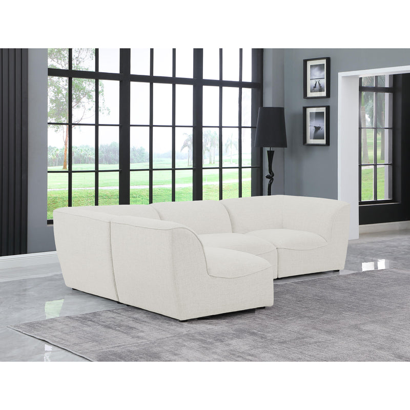 Meridian Miramar Cream Durable Linen Textured Modular Sectional IMAGE 3