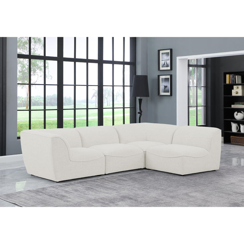 Meridian Miramar Cream Durable Linen Textured Modular Sectional IMAGE 4
