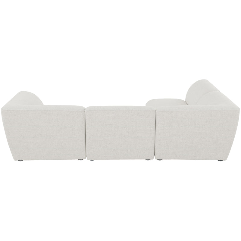 Meridian Miramar Cream Durable Linen Textured Modular Sectional IMAGE 6