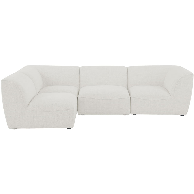 Meridian Miramar Cream Durable Linen Textured Modular Sectional IMAGE 7