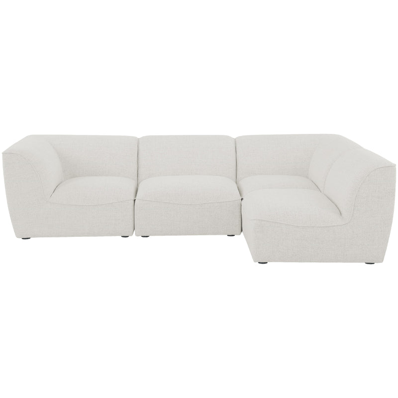 Meridian Miramar Cream Durable Linen Textured Modular Sectional IMAGE 8