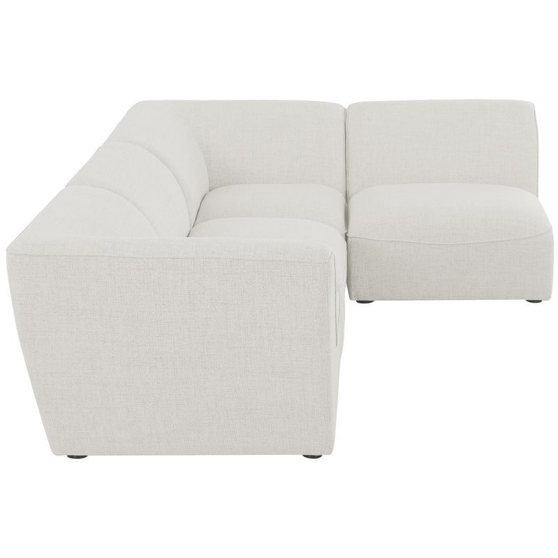 Meridian Miramar Cream Durable Linen Textured Modular Sectional IMAGE 9